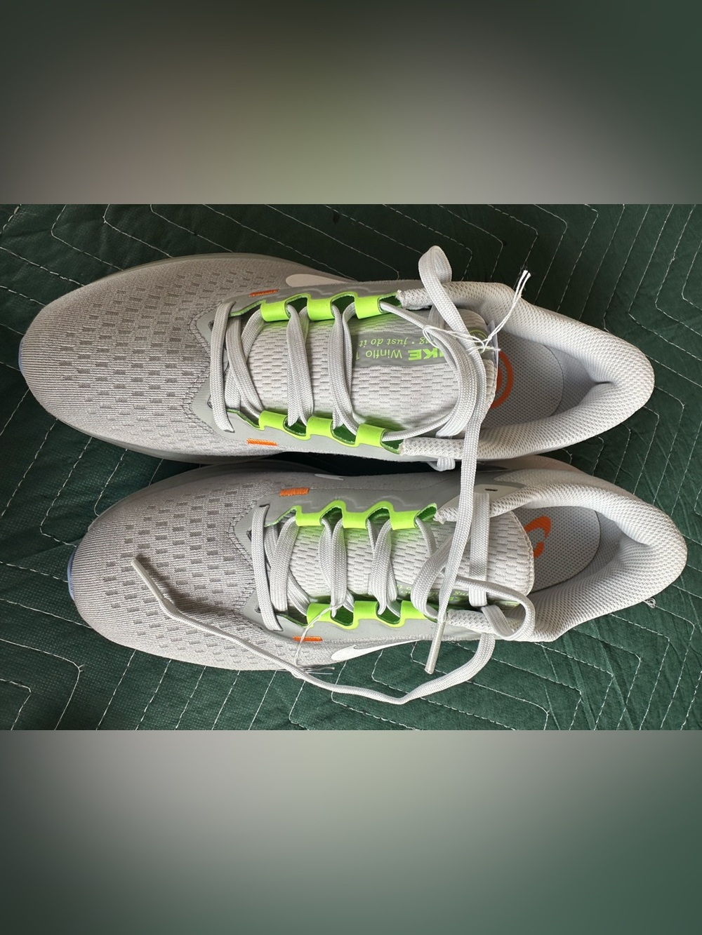 Nike Air Winflo 10 Gray Neon Green Running Shoes Unisex Athletic Sneakers